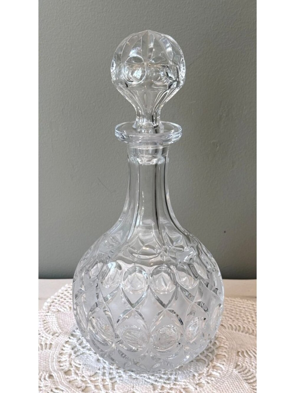 Vintage Nachtmann Anglia Crystal Decanter Stopper German Frosted Barware